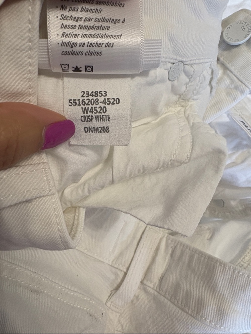 Paige HOXTON ANKLE SKINNY white jeans size 28 - Picture 4 of 6